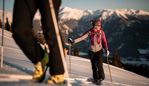 Hiking under the winter sun