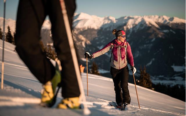 Hiking under the winter sun