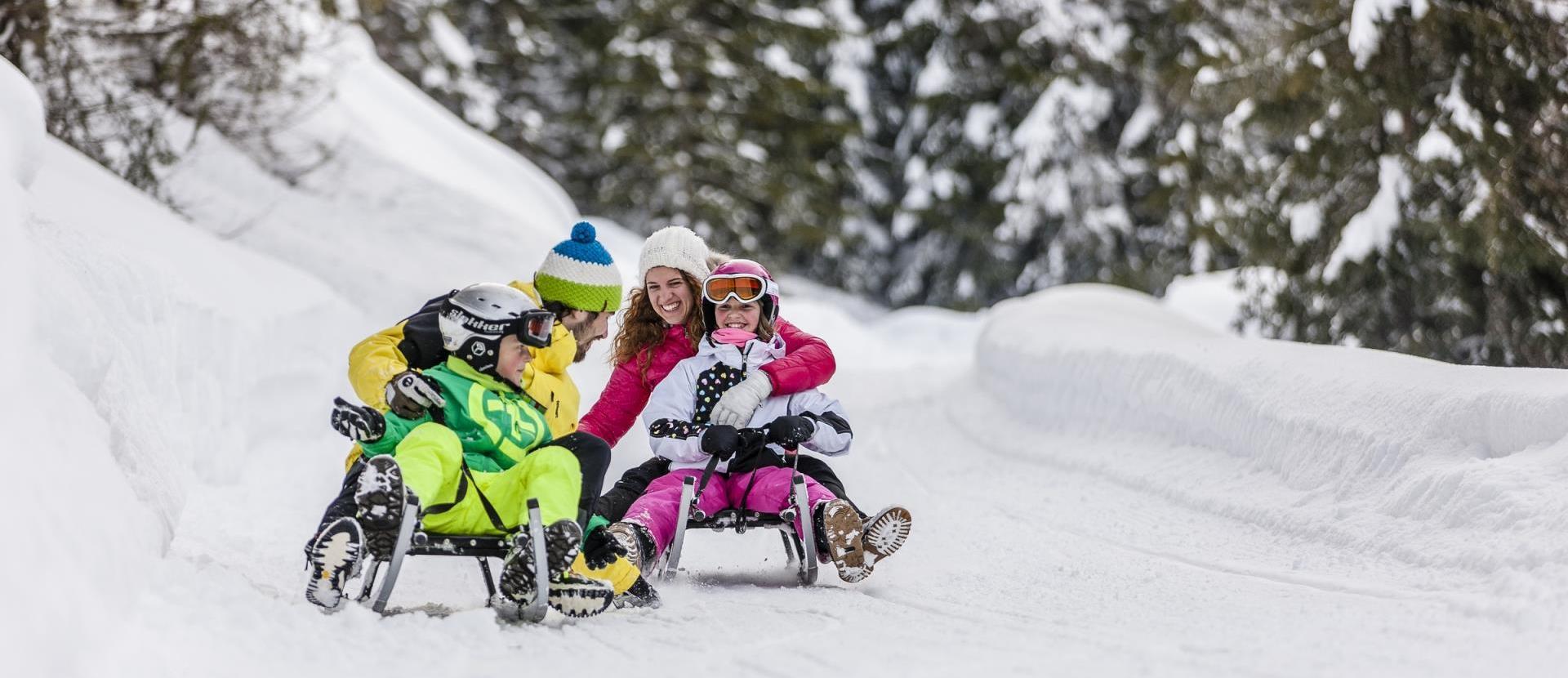 Tobogganing Family